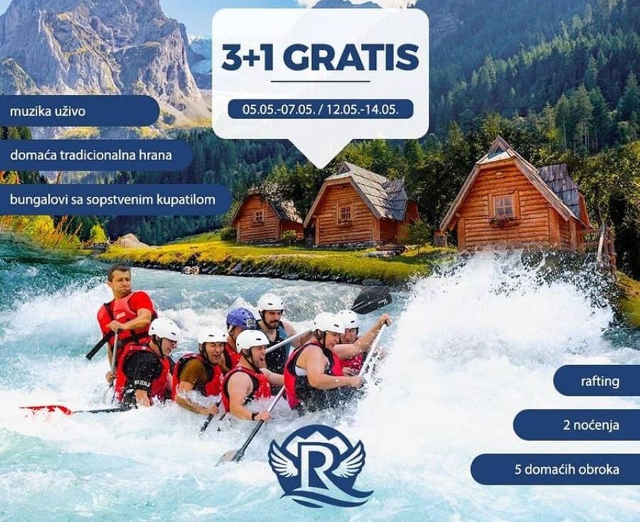 Rafting na Tari - specijalna ponuda u maju 3+1 gratis