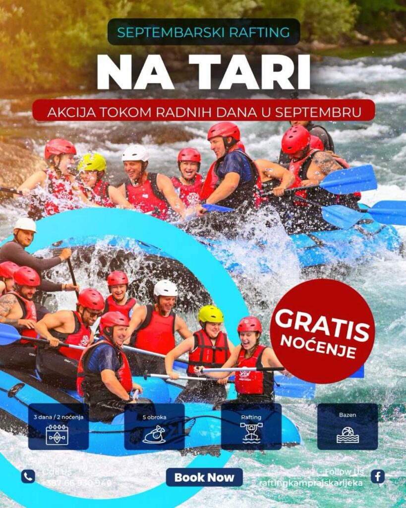 Rafting na Tari u septembru - specijalne akcije i pousti