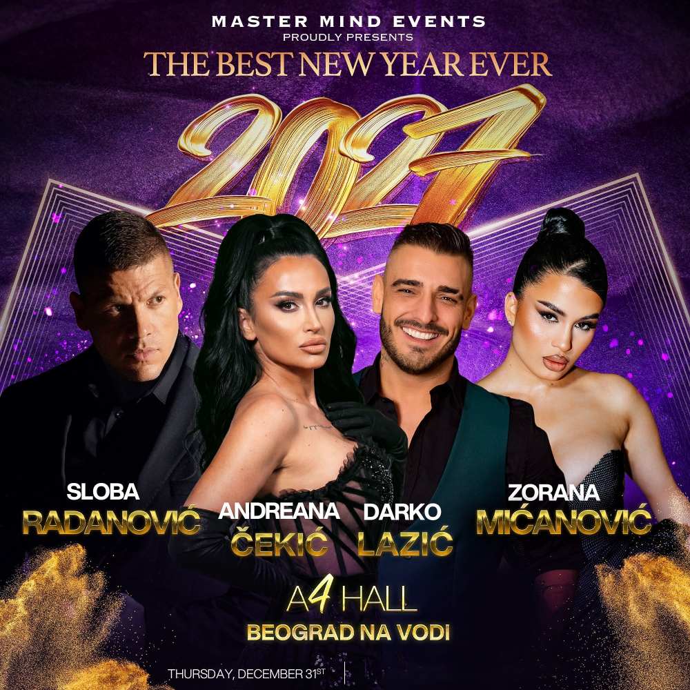 A4 Beograd na vodi Nova godina 2027 – Sloba Radanović, Darko Lazić, Andreana Čekić i Zorana Mićanović